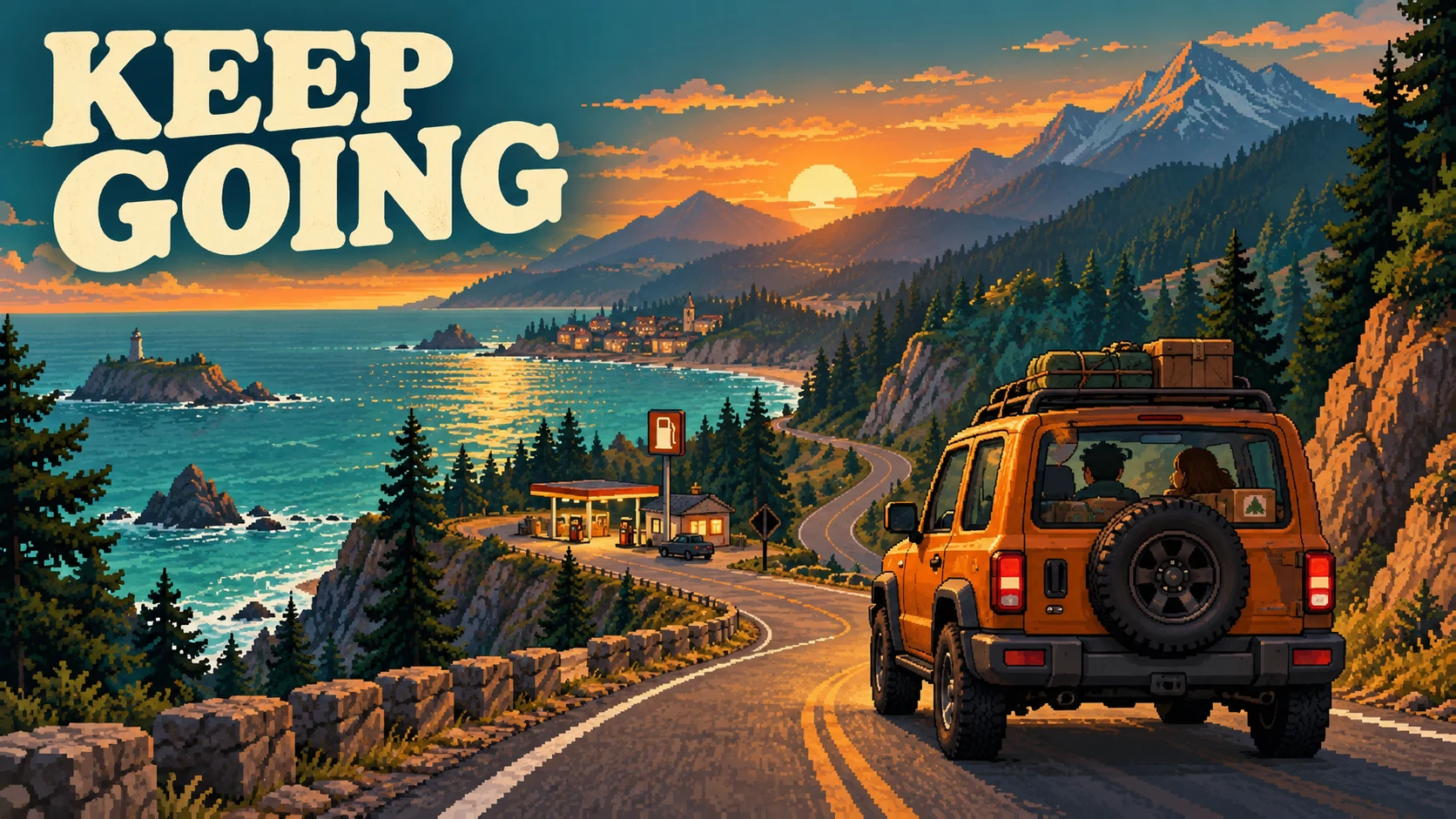 Keep Going: Pixel Road Trip